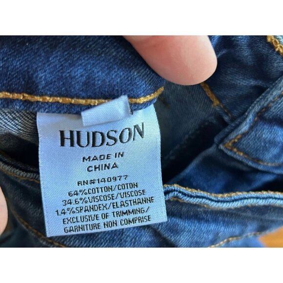 Hudson Girls Jeans Straight Leg Zip Fly Stretch Denim Pockets Blue Size 14 - Picture 8 of 10